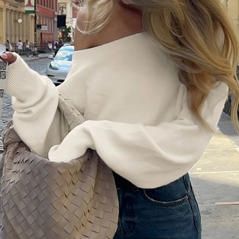 Pull Élégant Oversize – Col Bardot