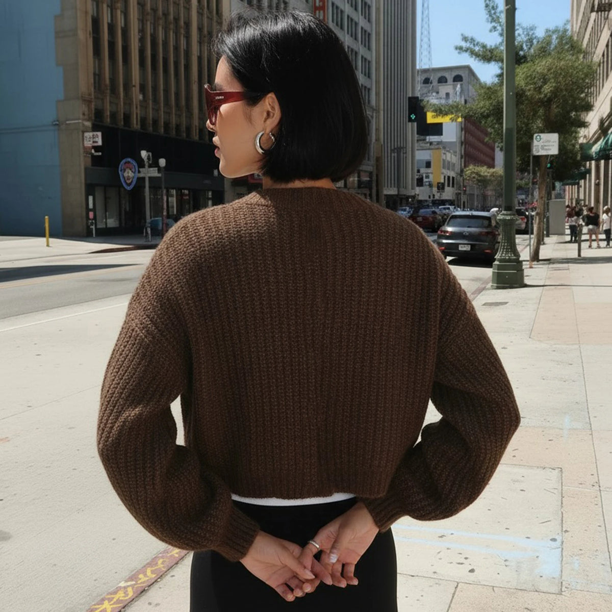 Gilet Knit Rétro – Maille Imprimée & Coupe Ample