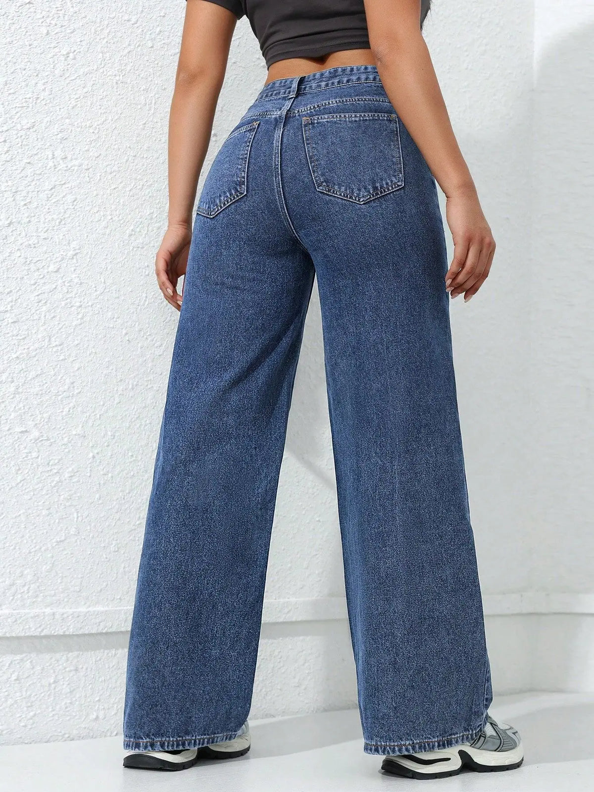 Jean Wide Leg – Taille Haute & Denim Delavé