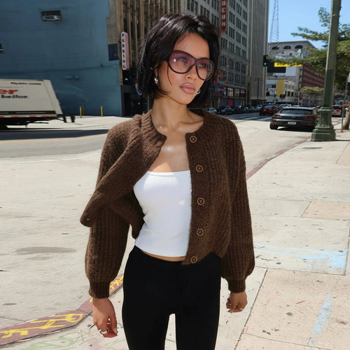 Gilet Knit Rétro – Maille Imprimée & Coupe Ample